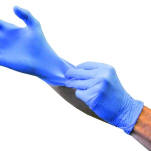 Gants d’examen nitrile bleu 6/7 – Haute résistance et confort sans latex
